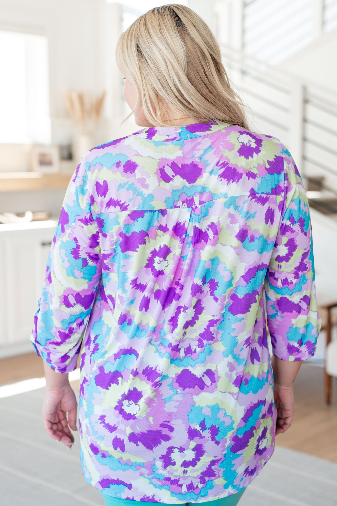 Lizzy Top in Lavender and Purple Brush Strokes Southern Soul Collectives