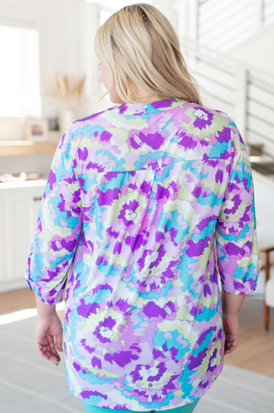 Lizzy Top in Lavender and Purple Brush Strokes Southern Soul Collectives