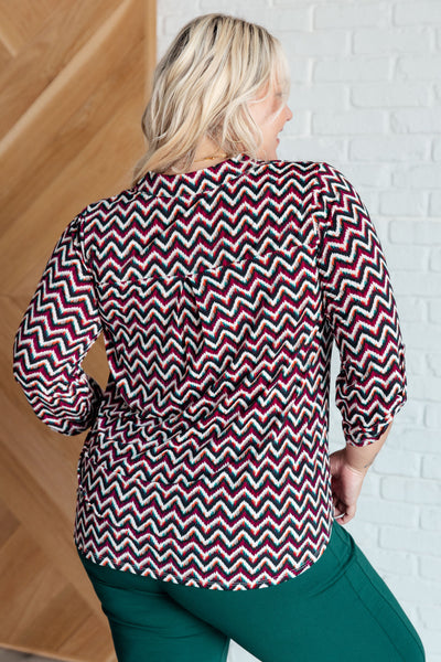 Lizzy Top in Magenta and Black Chevron Southern Soul Collectives