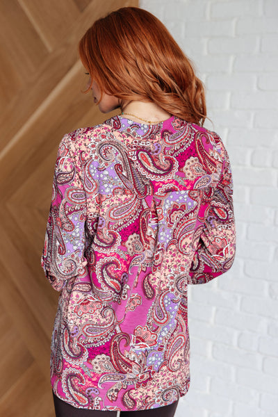 Lizzy Top in Magenta and Wine Paisley Southern Soul Collectives