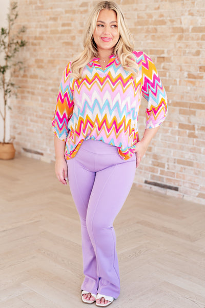 Lizzy Top in Orange Multi Chevron Southern Soul Collectives