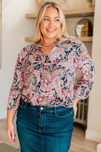 Lizzy Top in Pink Paisley Southern Soul Collectives