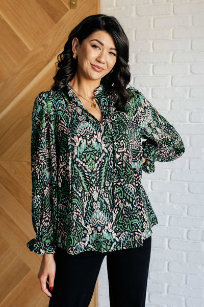 Looking Out Damask Print Blouse Southern Soul Collectives