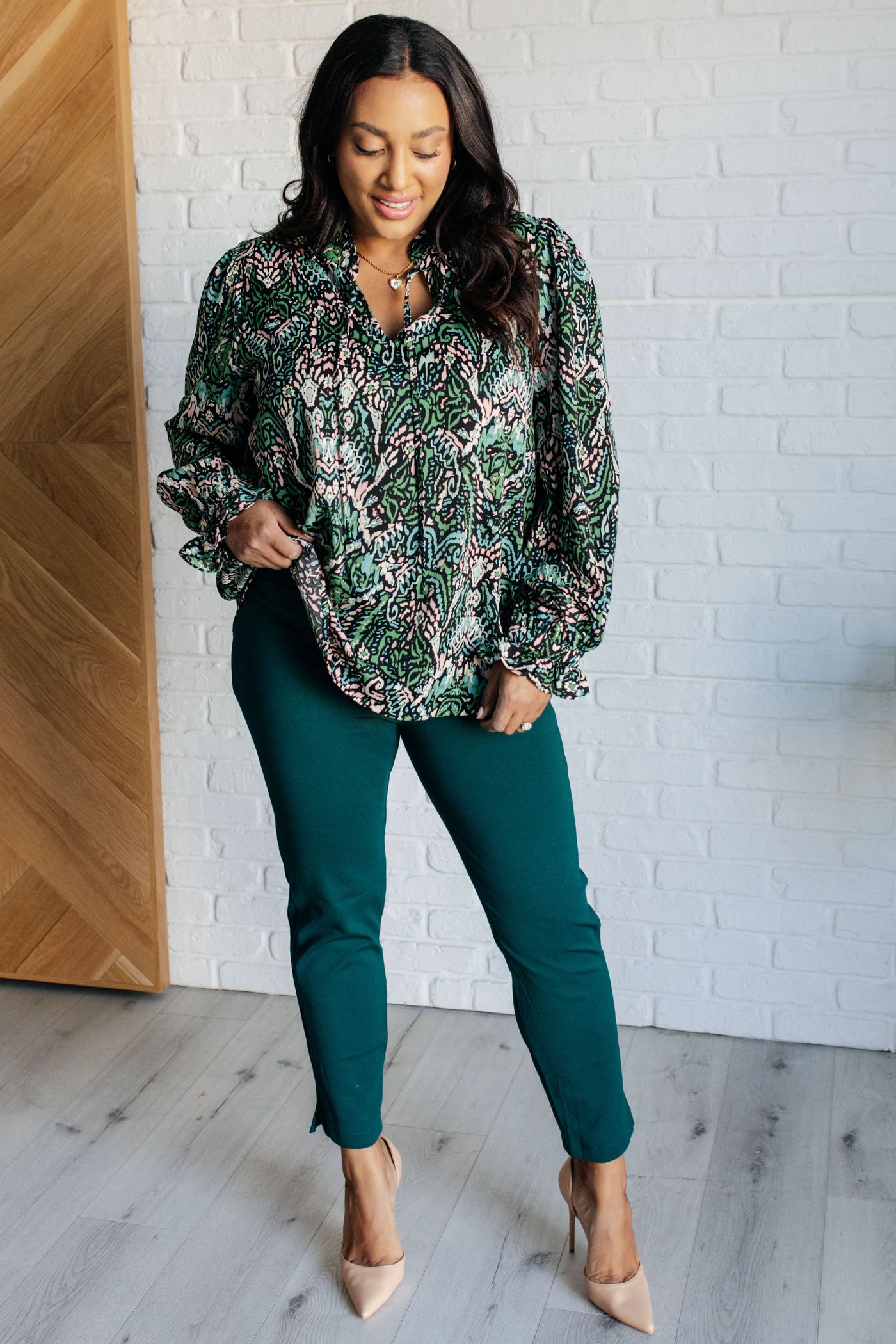 Looking Out Damask Print Blouse Southern Soul Collectives