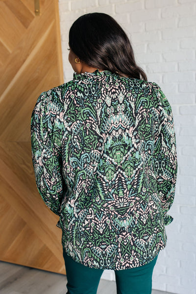 Looking Out Damask Print Blouse Southern Soul Collectives