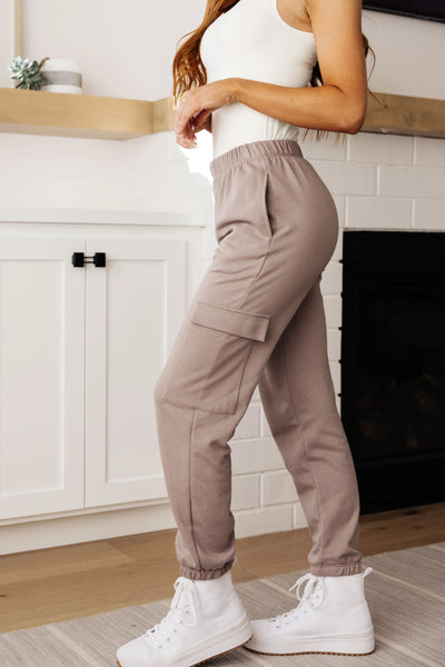 Lounge A Lot Cargo Sweatpants in Mocha Womens Southern Soul Collectives