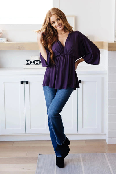 Love On The Line V-Neck Peplum Blouse Womens Southern Soul Collectives