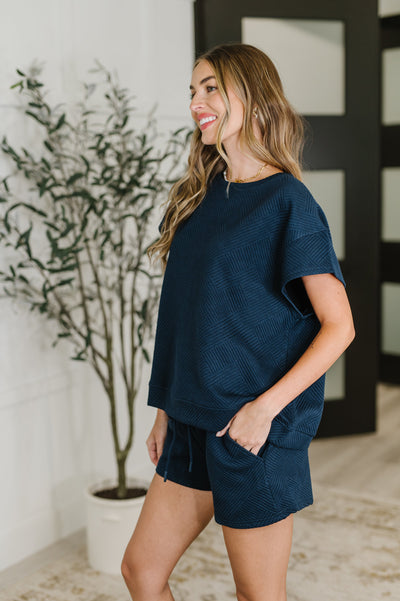Love on the Loose Quilted shorts in Navy