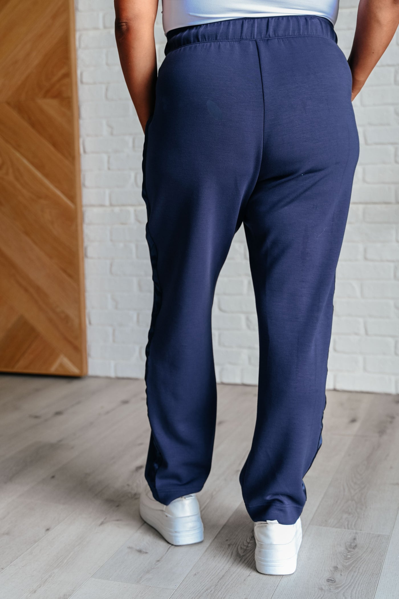 Lysa Satin Stripe Lounge Pants in Smoky Navy Southern Soul Collectives