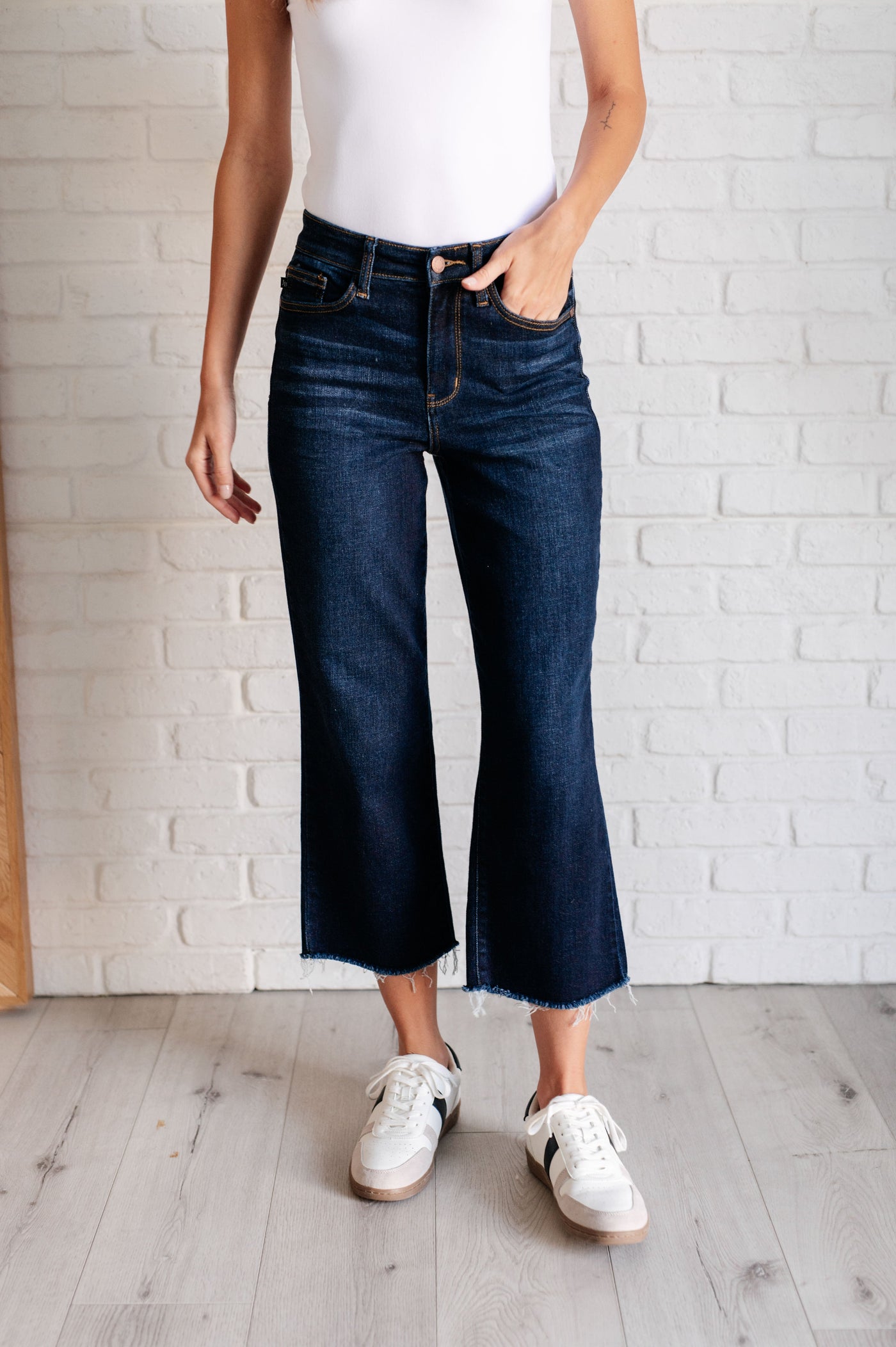 Madeline High Rise Cropped Wide Leg Jeans Southern Soul Collectives