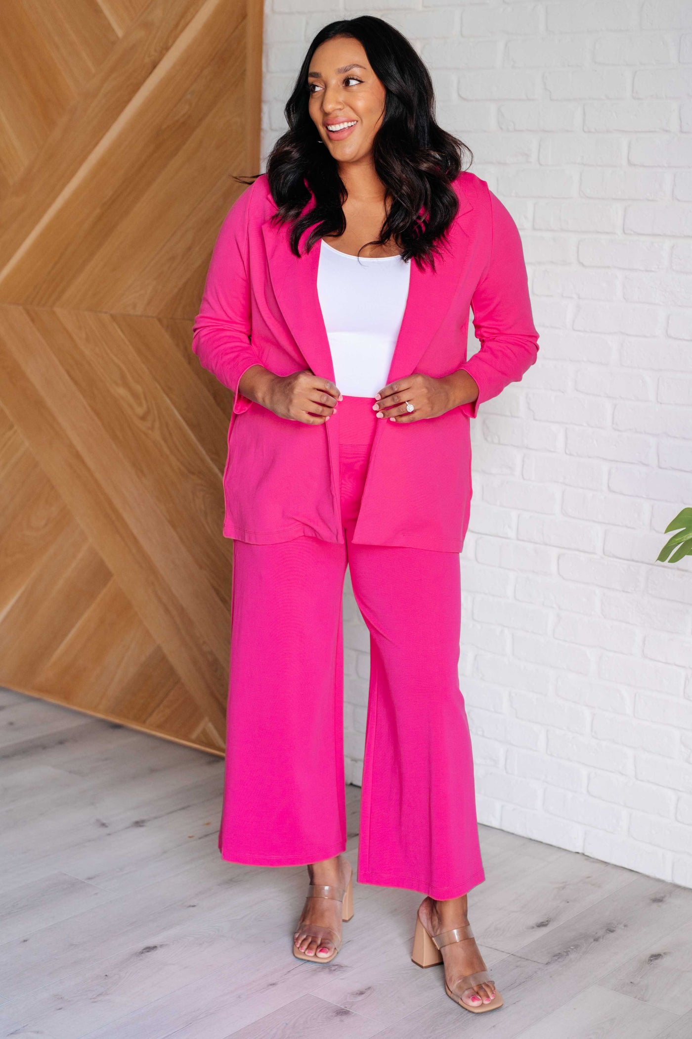 Magic Wide Leg Crop Pants in Hot Pink Southern Soul Collectives