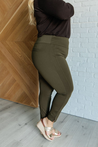 Magic Ankle Crop Skinny Pants in Olive Southern Soul Collectives