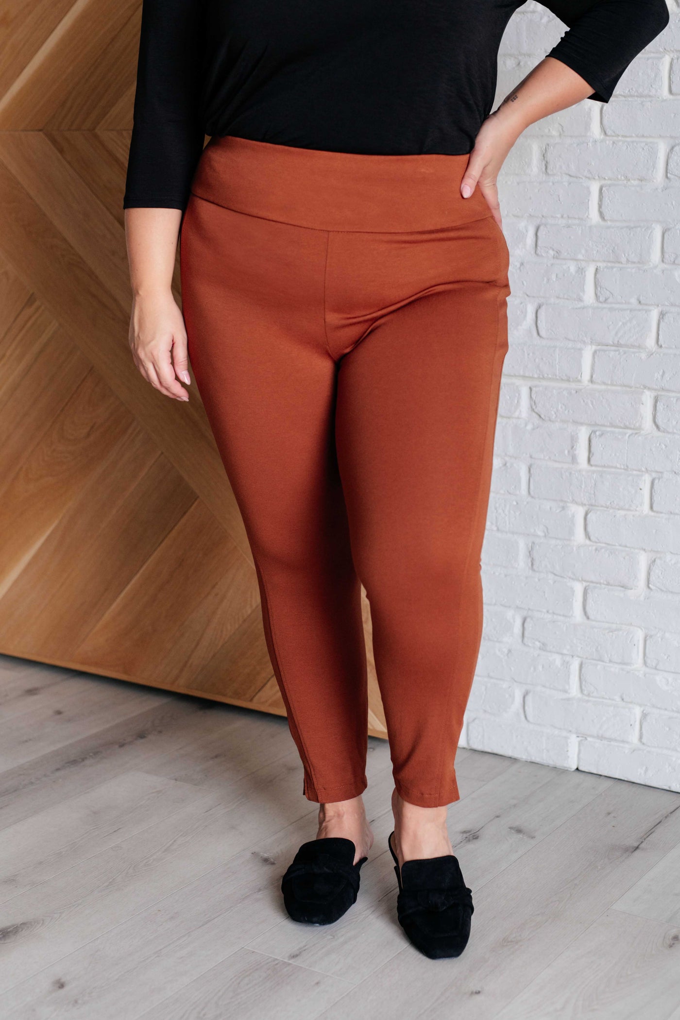 Magic Ankle Crop Skinny Pants in Rust Southern Soul Collectives