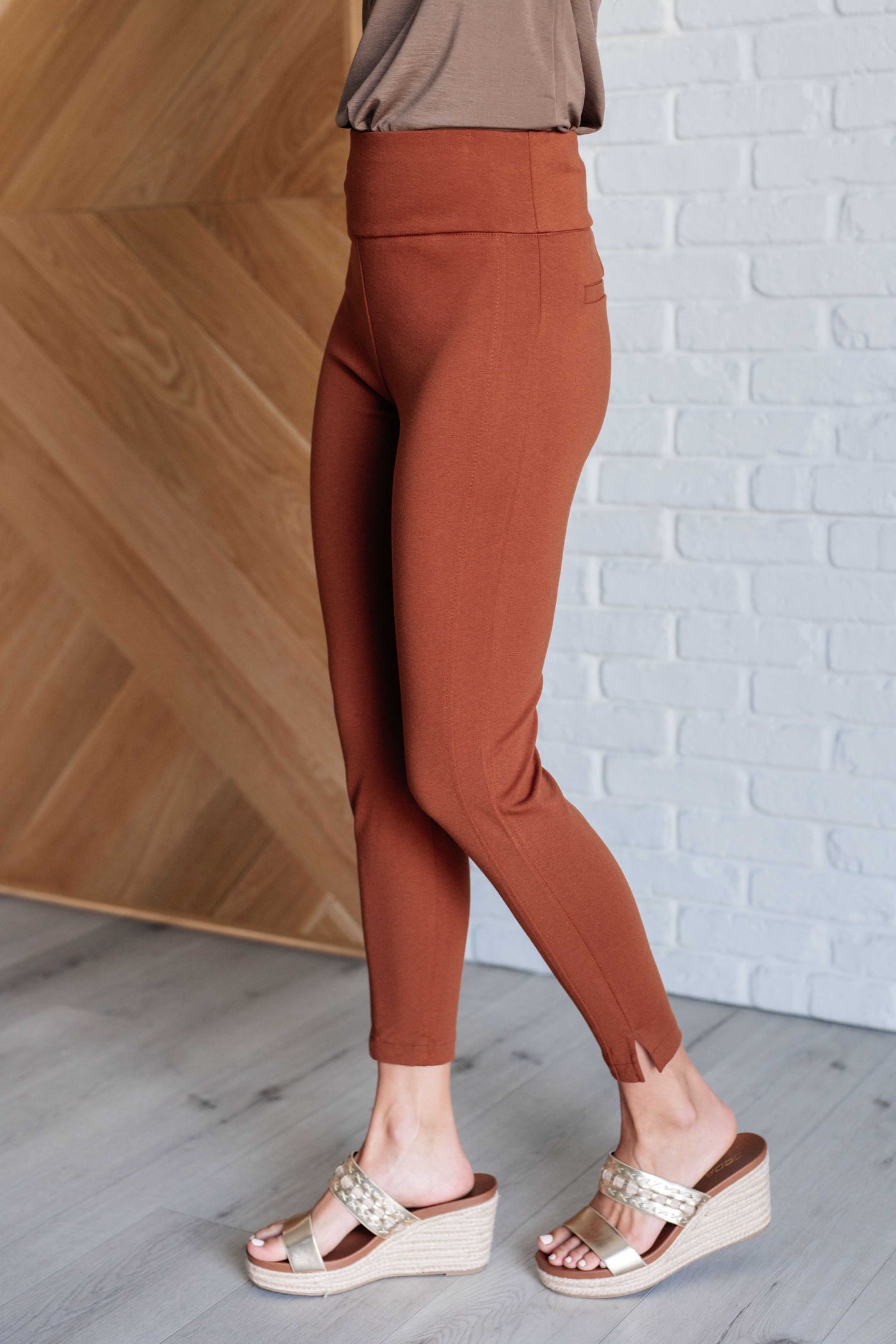 Magic Ankle Crop Skinny Pants in Rust Southern Soul Collectives