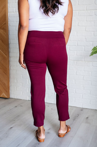 Magic Ankle Crop Skinny Pants in Wine Southern Soul Collectives