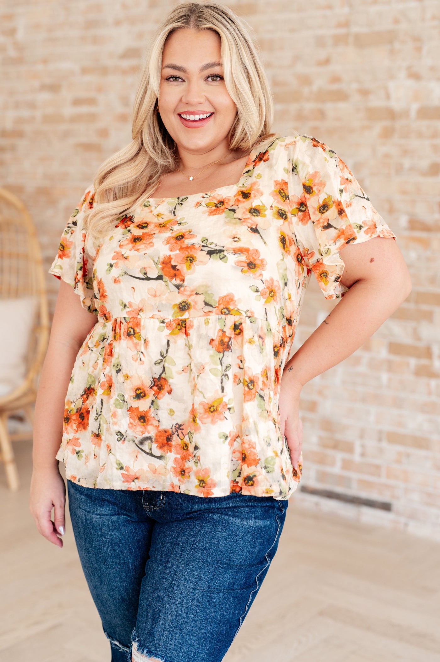 Magic Dance Square Neck Floral Blouse Southern Soul Collectives