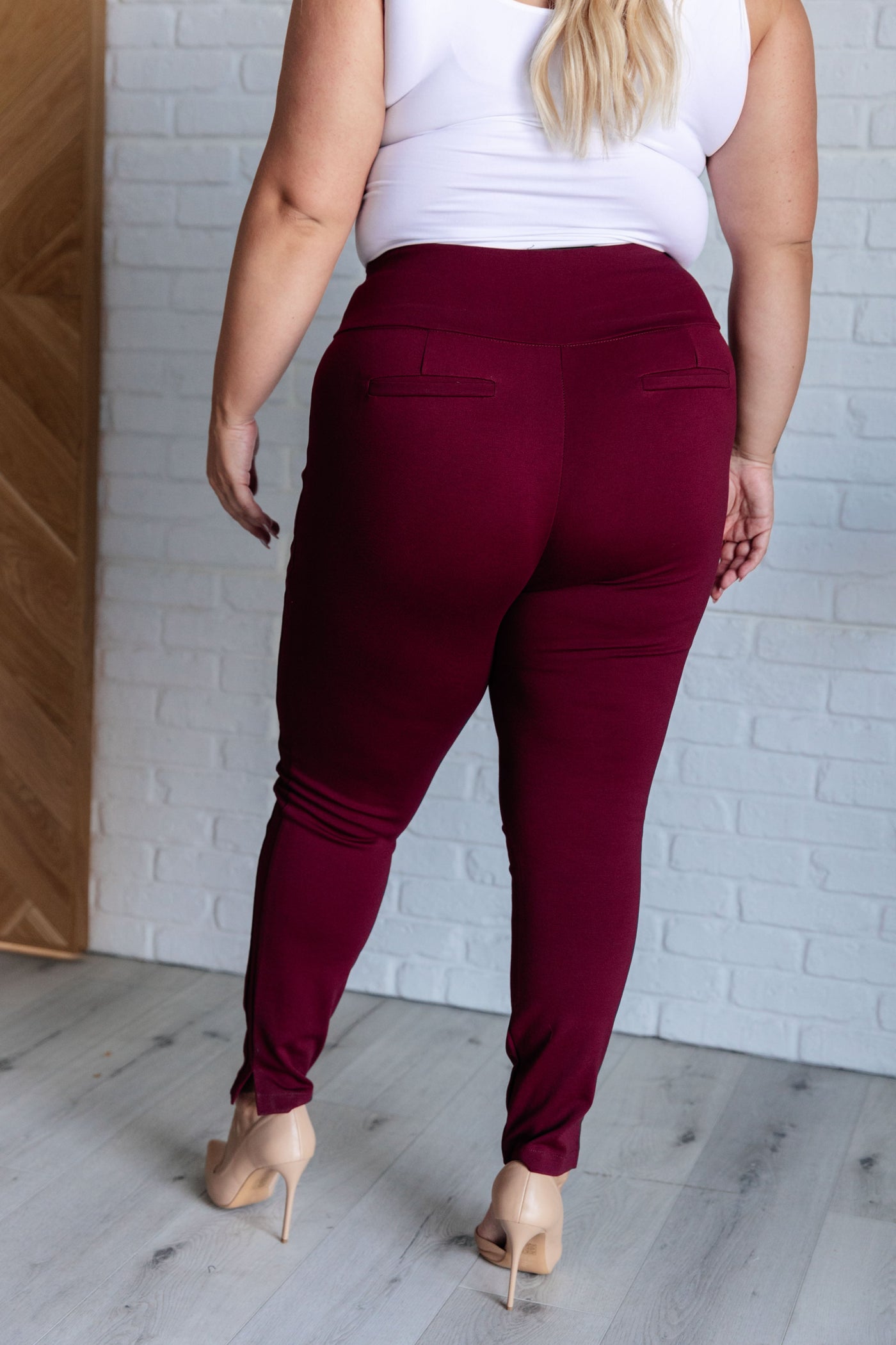 Magic Skinny 28" Pants in Wine Southern Soul Collectives