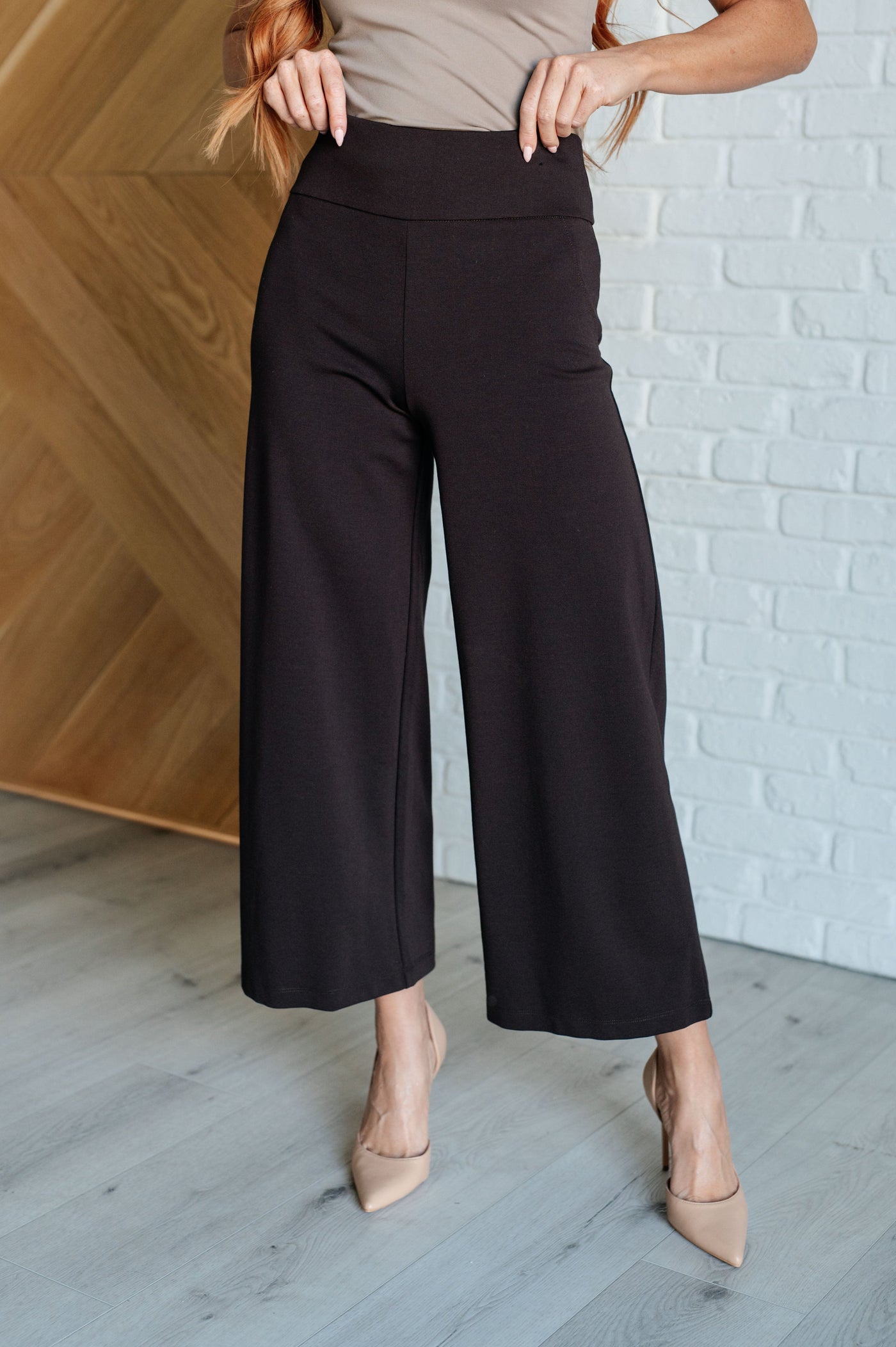 Magic Wide Leg Crop Pants in Chocolate Southern Soul Collectives