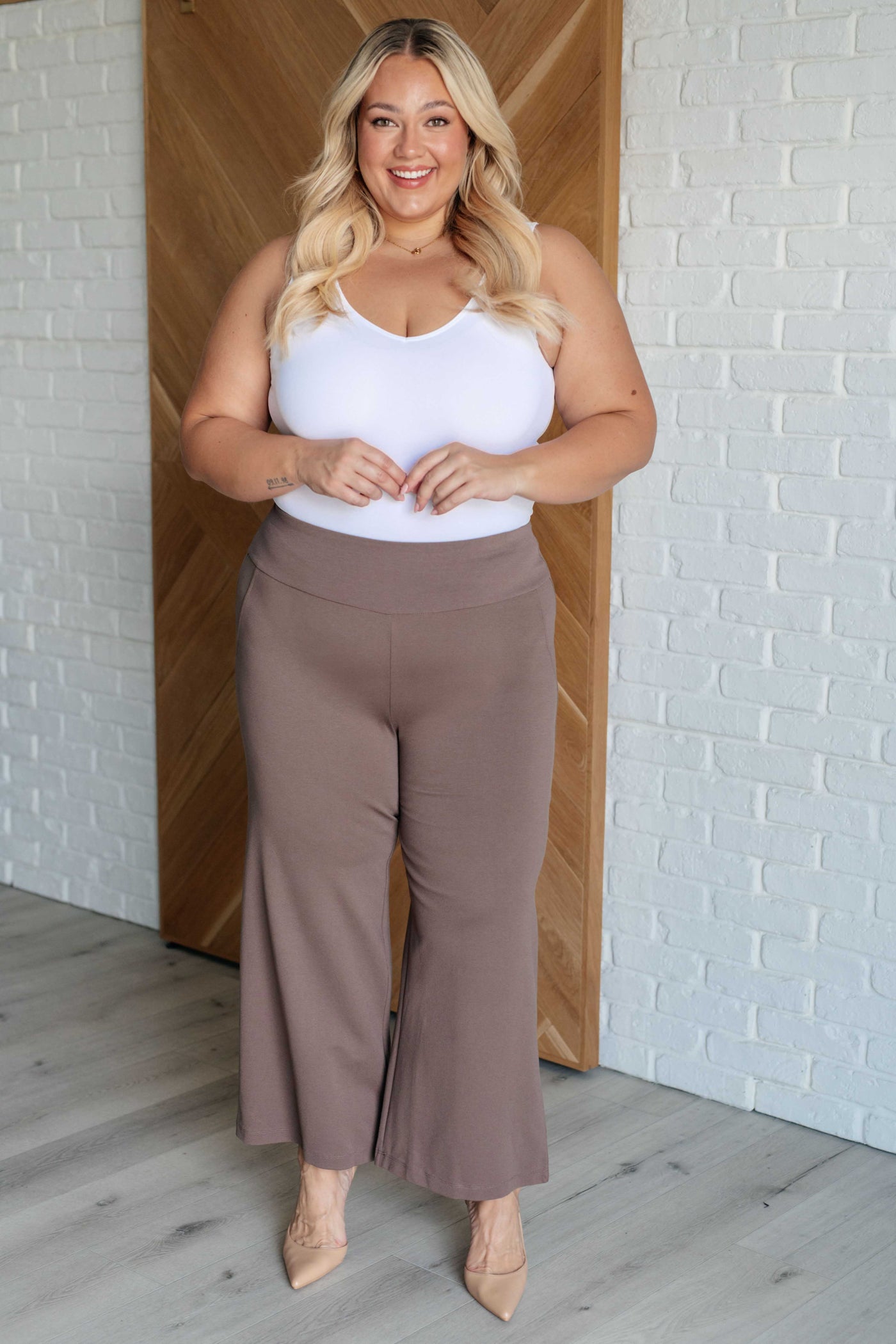 Magic Wide Leg Crop Pants in Dark Mocha Southern Soul Collectives