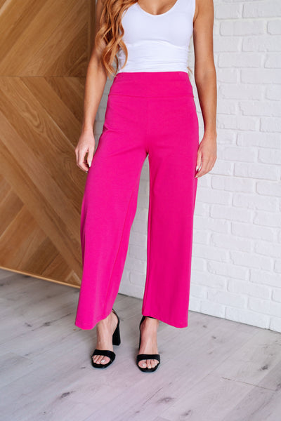 Magic Wide Leg Crop Pants in Hot Pink Southern Soul Collectives