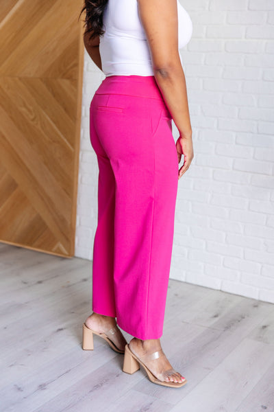 Magic Wide Leg Crop Pants in Hot Pink Southern Soul Collectives