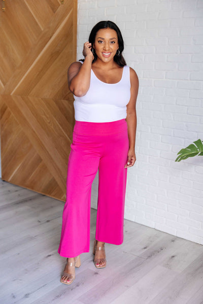 Magic Wide Leg Crop Pants in Hot Pink Southern Soul Collectives