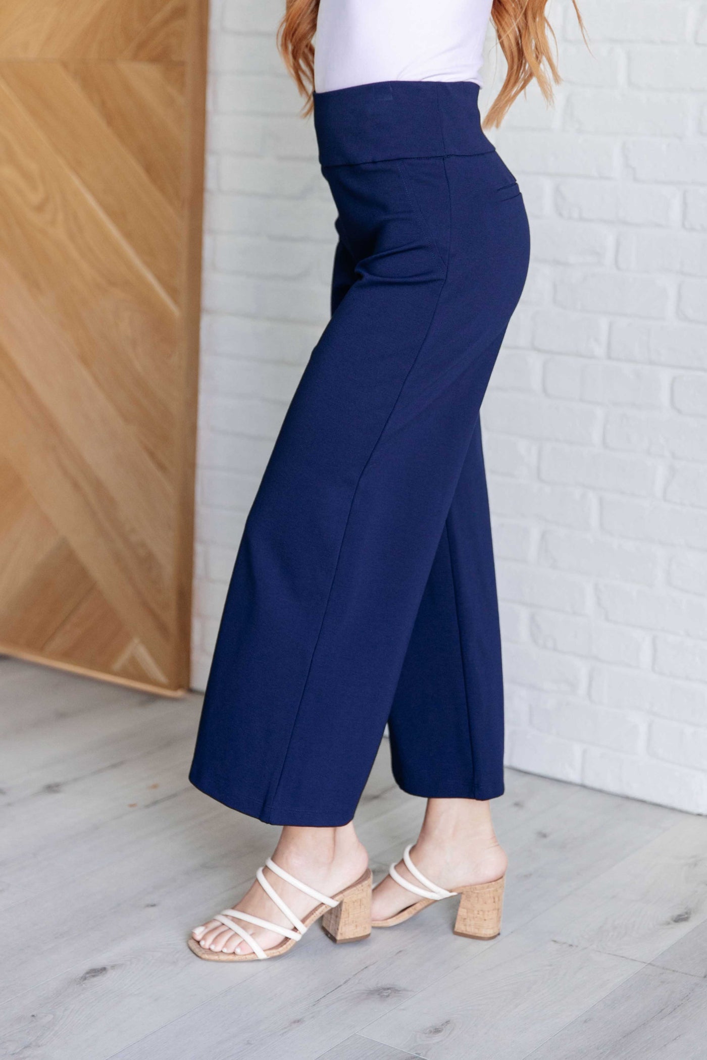 Magic Wide Leg Crop Pants in Navy Southern Soul Collectives