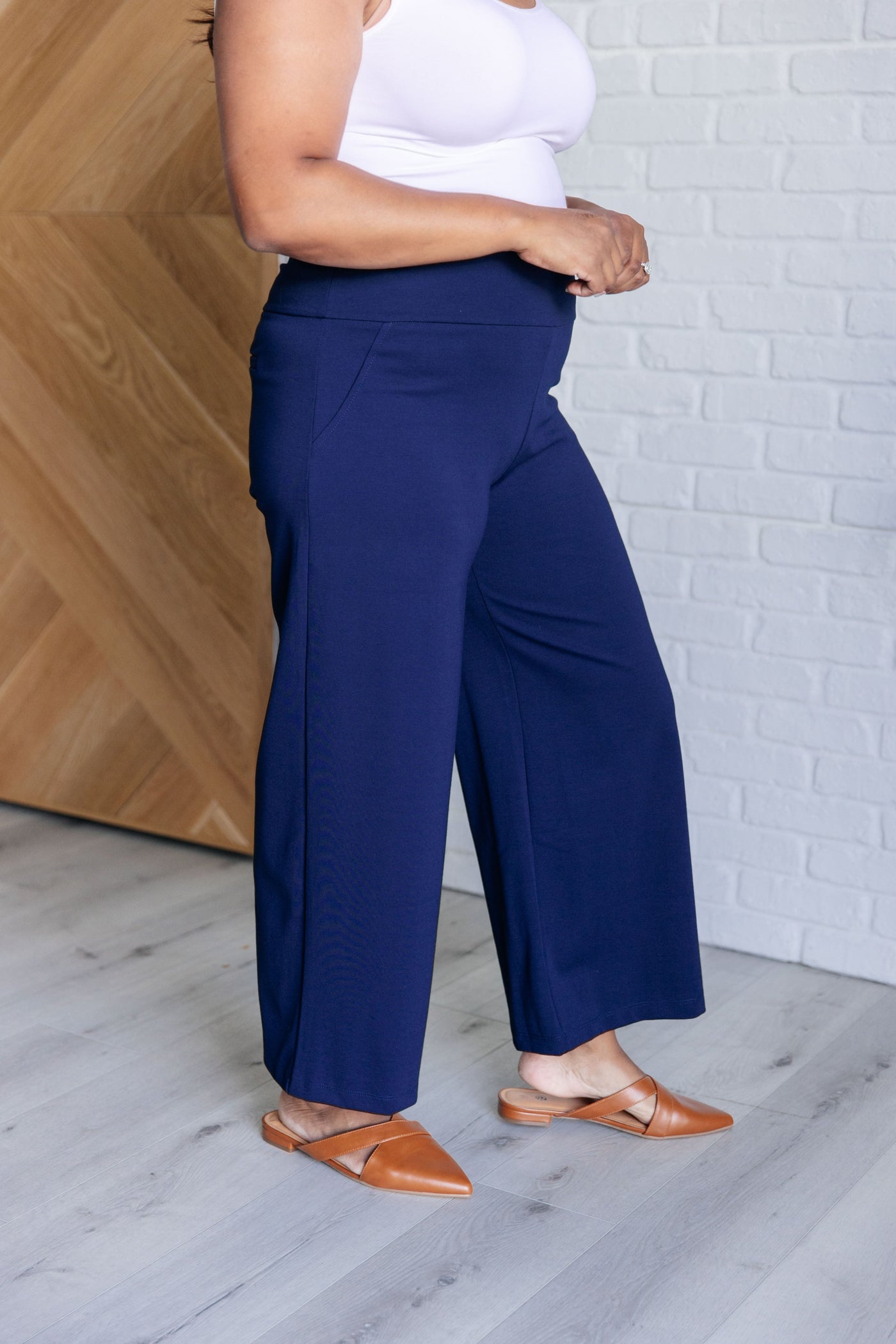 Magic Wide Leg Crop Pants in Navy Southern Soul Collectives