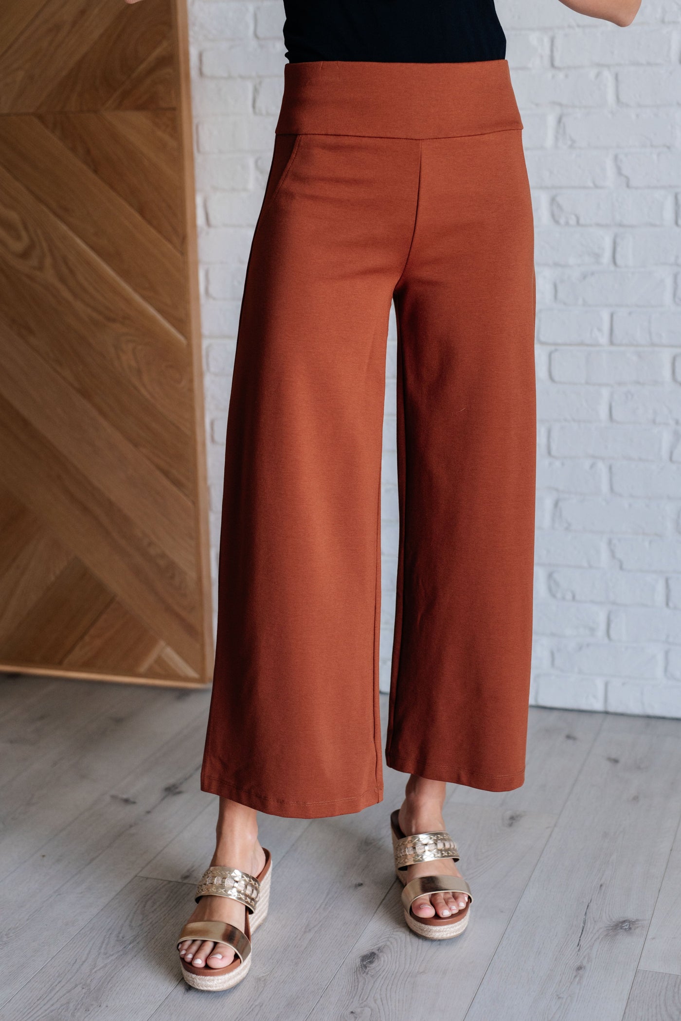 Magic Wide Leg Crop Pants in Rust Southern Soul Collectives