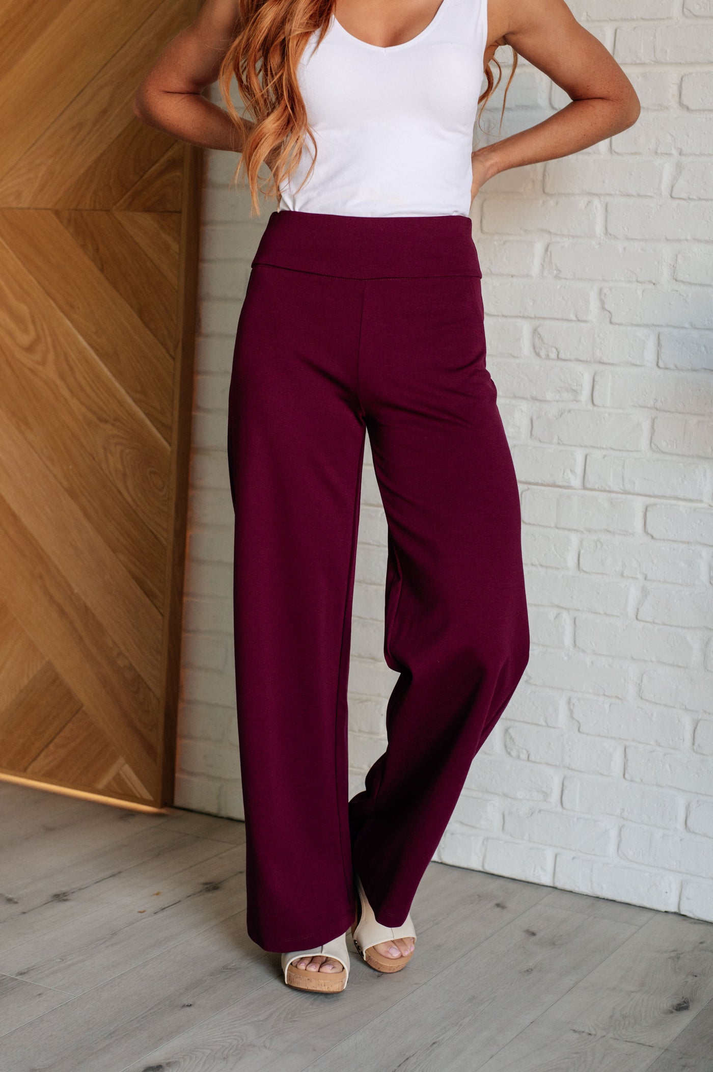 Magic Wide Leg Pants in Wine Southern Soul Collectives