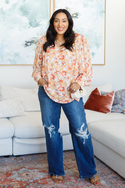 Marigold Dreams Floral Blouse Southern Soul Collectives