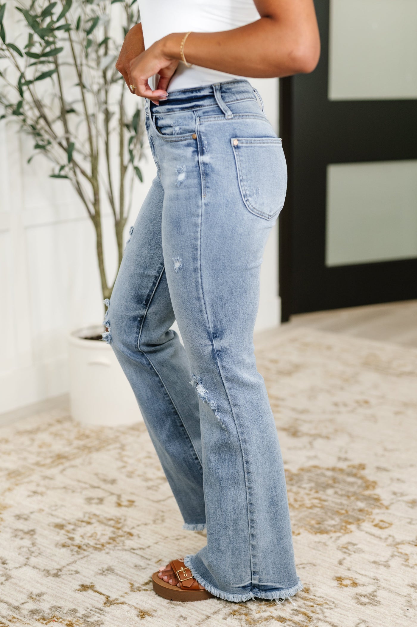 Marlena High Rise Shield Pocket Flare Jeans Southern Soul Collectives