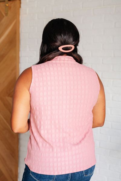 Matter of Fact Pleat Front Sleeveless Blouse in Pink Southern Soul Collectives