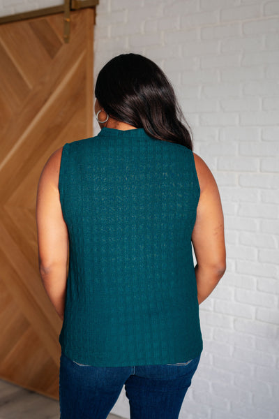 Matter of Fact Pleat Front Sleeveless Blouse in Sea Green Southern Soul Collectives