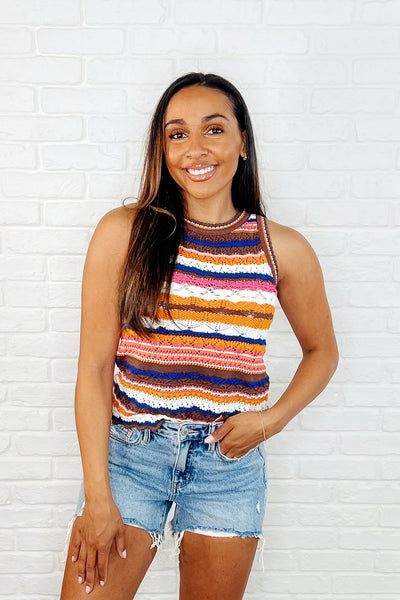Max Aura Points Striped Knit Tank Southern Soul Collectives