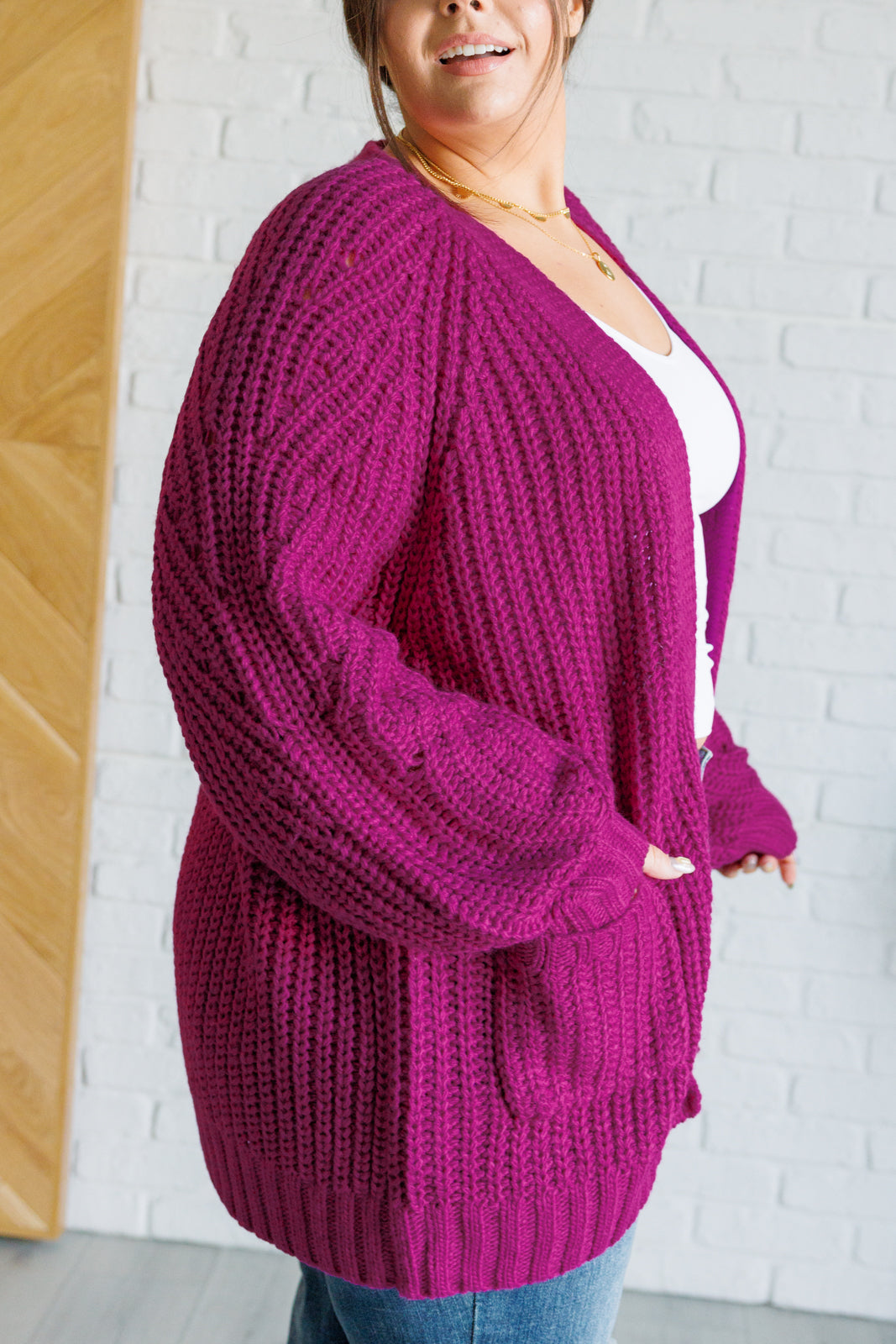 Maybe Monday Cardigan in Berry Southern Soul Collectives