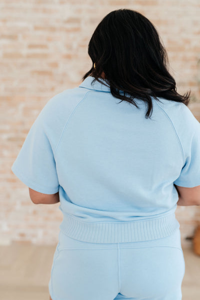 Meet Me by the Pier Collared Top in Sky Blue Southern Soul Collectives