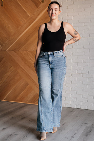 Melia High Rise Side Seam Detail Wide Leg Jeans Southern Soul Collectives