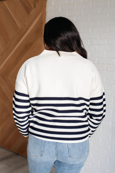 Memorable Moments Striped Sweater in White Southern Soul Collectives