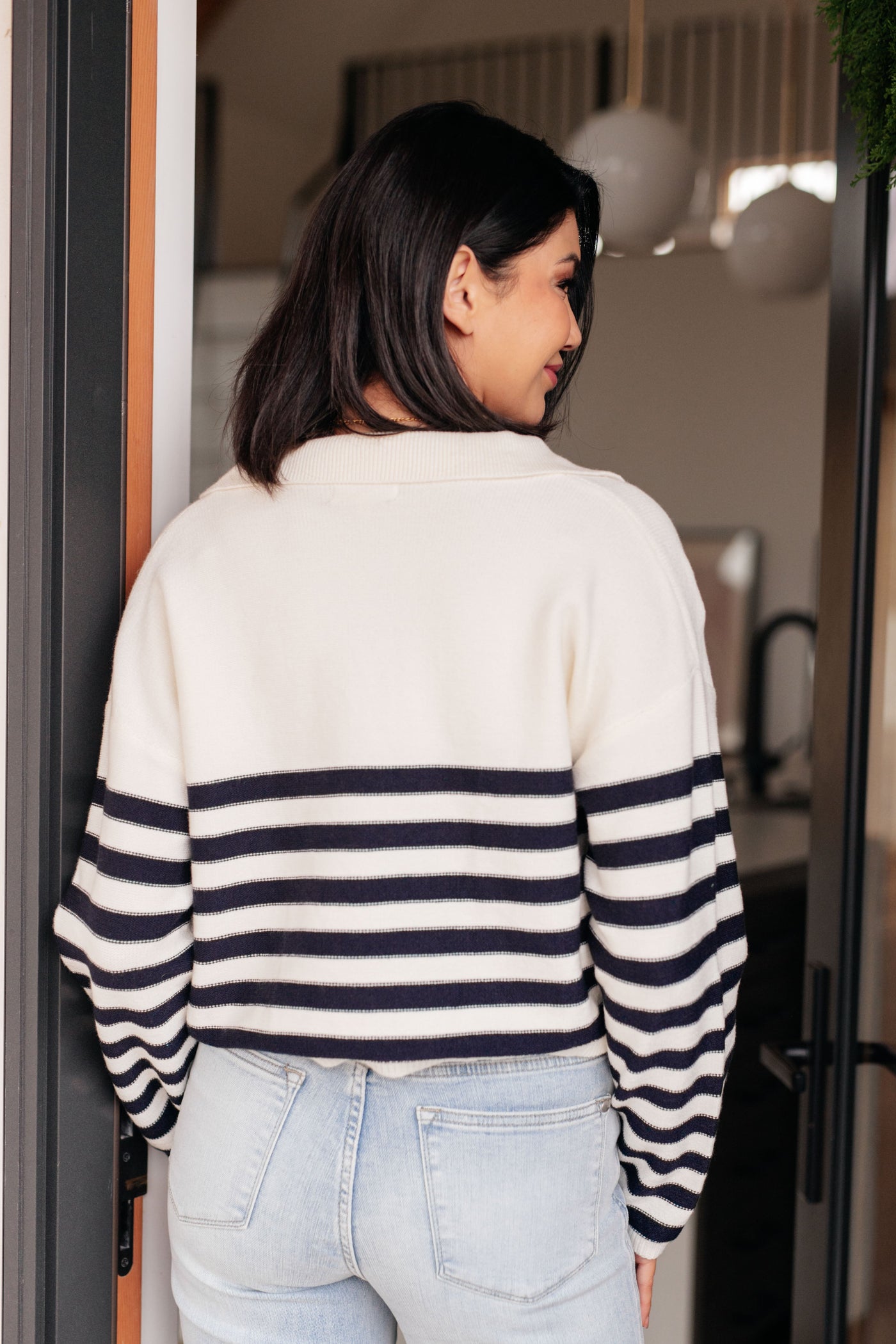 Memorable Moments Striped Sweater in White Southern Soul Collectives