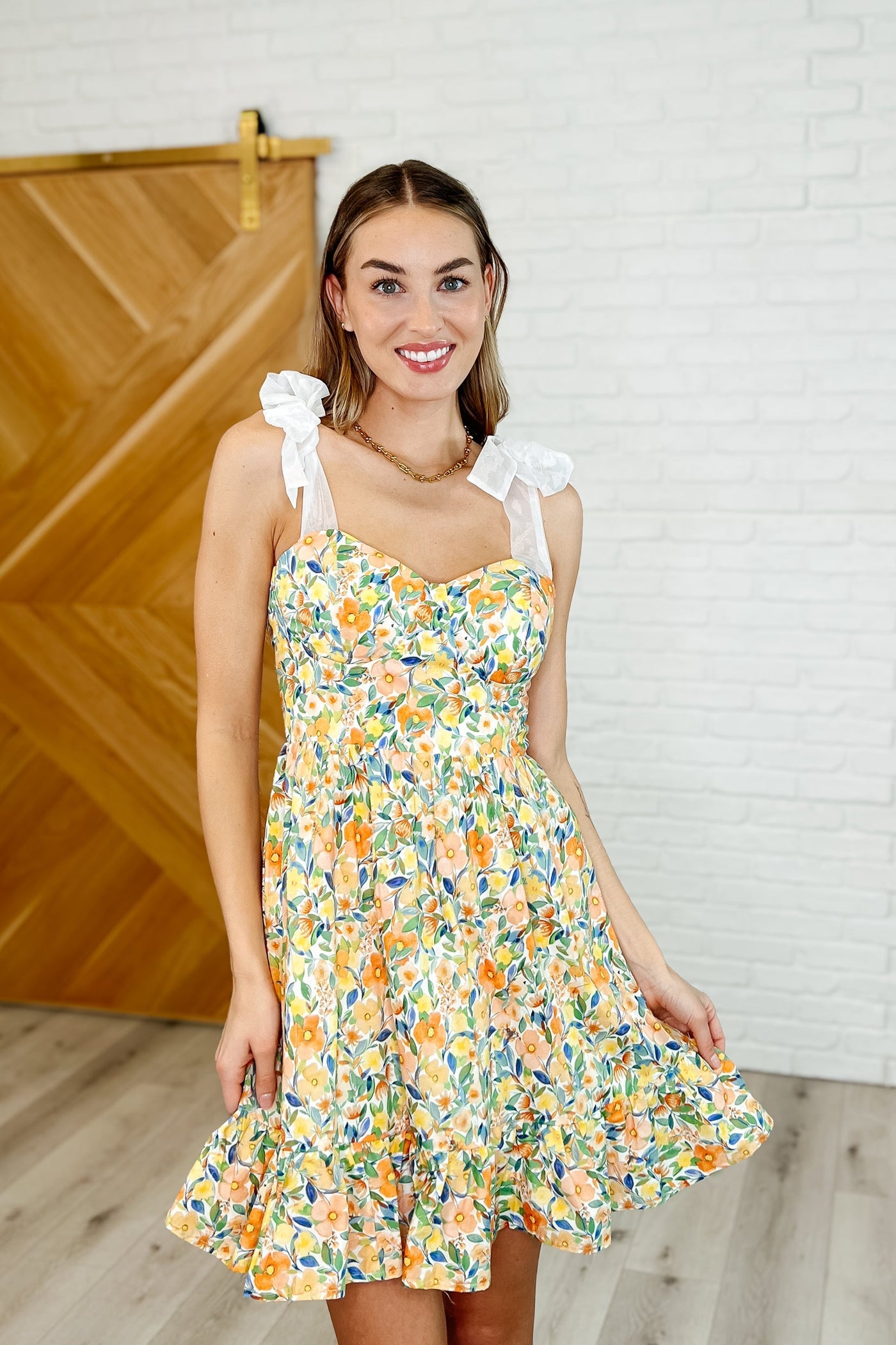 Miss Frills A Lot Flare Mini Dress in Orange Southern Soul Collectives
