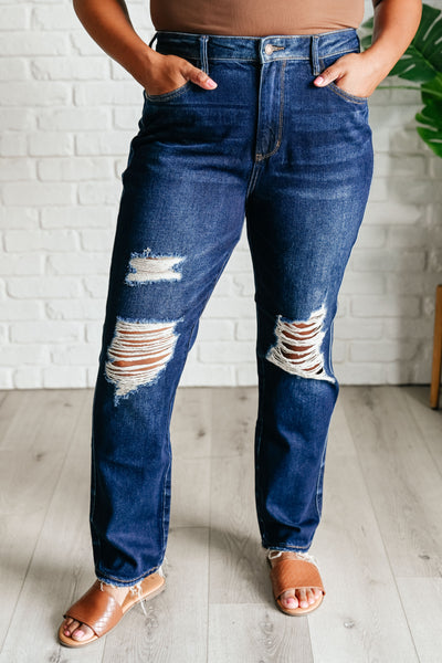 Montana High Rise Rigid Magic Distressed Straight Jeans Southern Soul Collectives