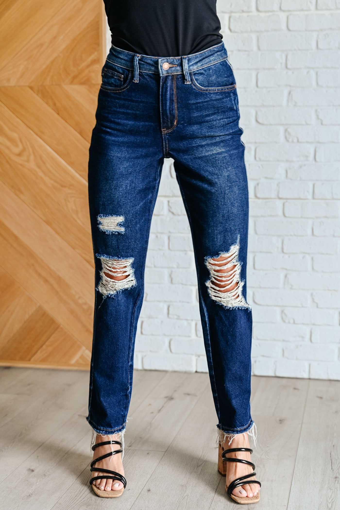 Montana High Rise Rigid Magic Distressed Straight Jeans Southern Soul Collectives