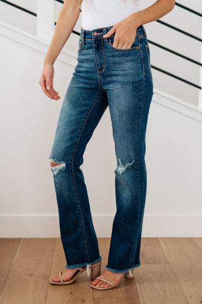 Morgan High Rise Distressed Straight Jeans Womens Southern Soul Collectives 