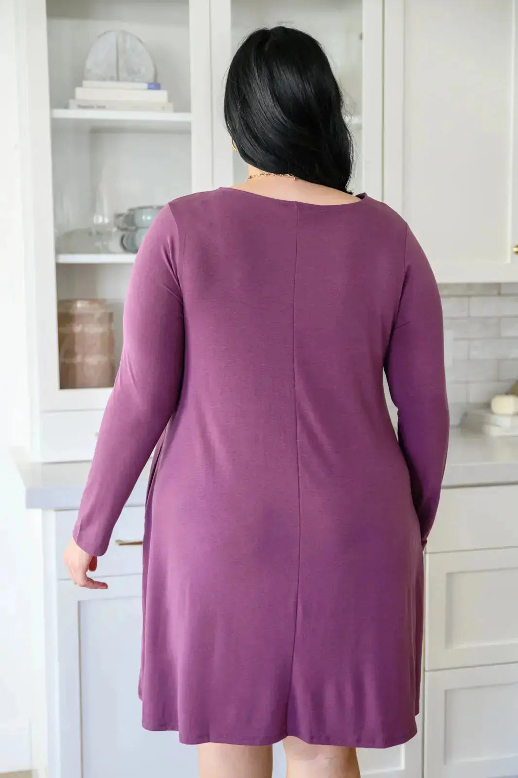 Most Reliable Long Sleeve Knit Dress In Plum Womens Southern Soul Collectives