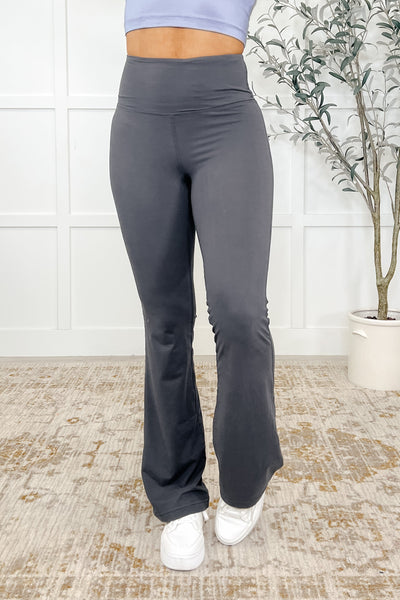 Motion Mastery Flared Yoga Pants in Titanium Southern Soul Collectives