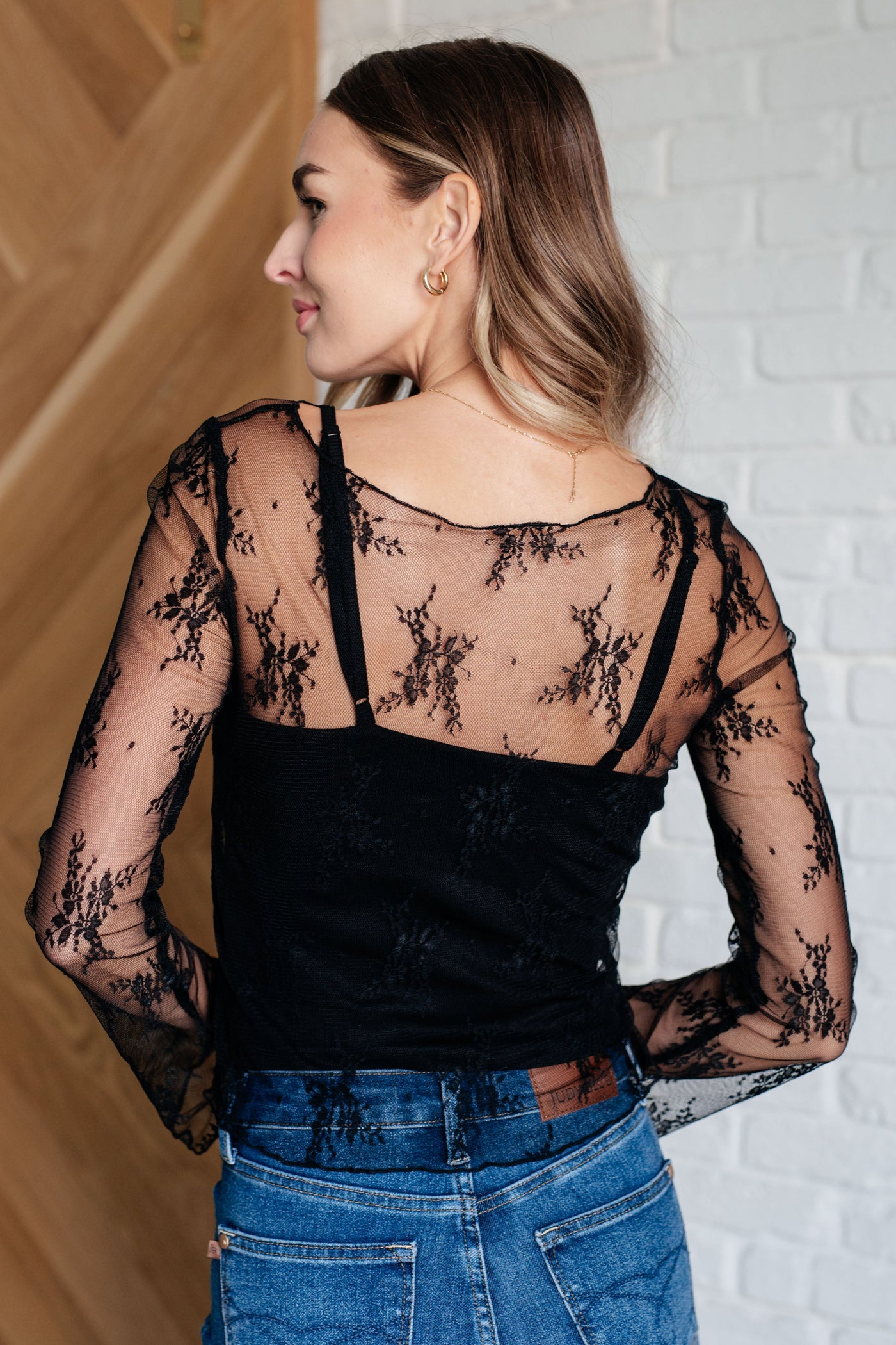 Never Sorry Lace Layering Top in Black Southern Soul Collectives