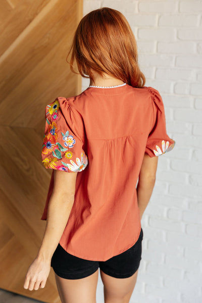 No Concerns Embroidered Sleeve Blouse Southern Soul Collectives