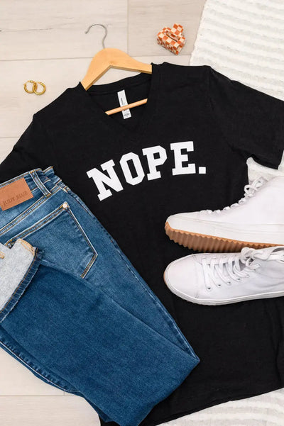 Nope V-Neck Graphic Tee Womens Southern Soul Collectives