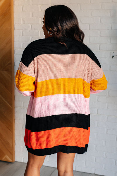 Not Quite Sure Striped Open Front Cardigan Southern Soul Collectives